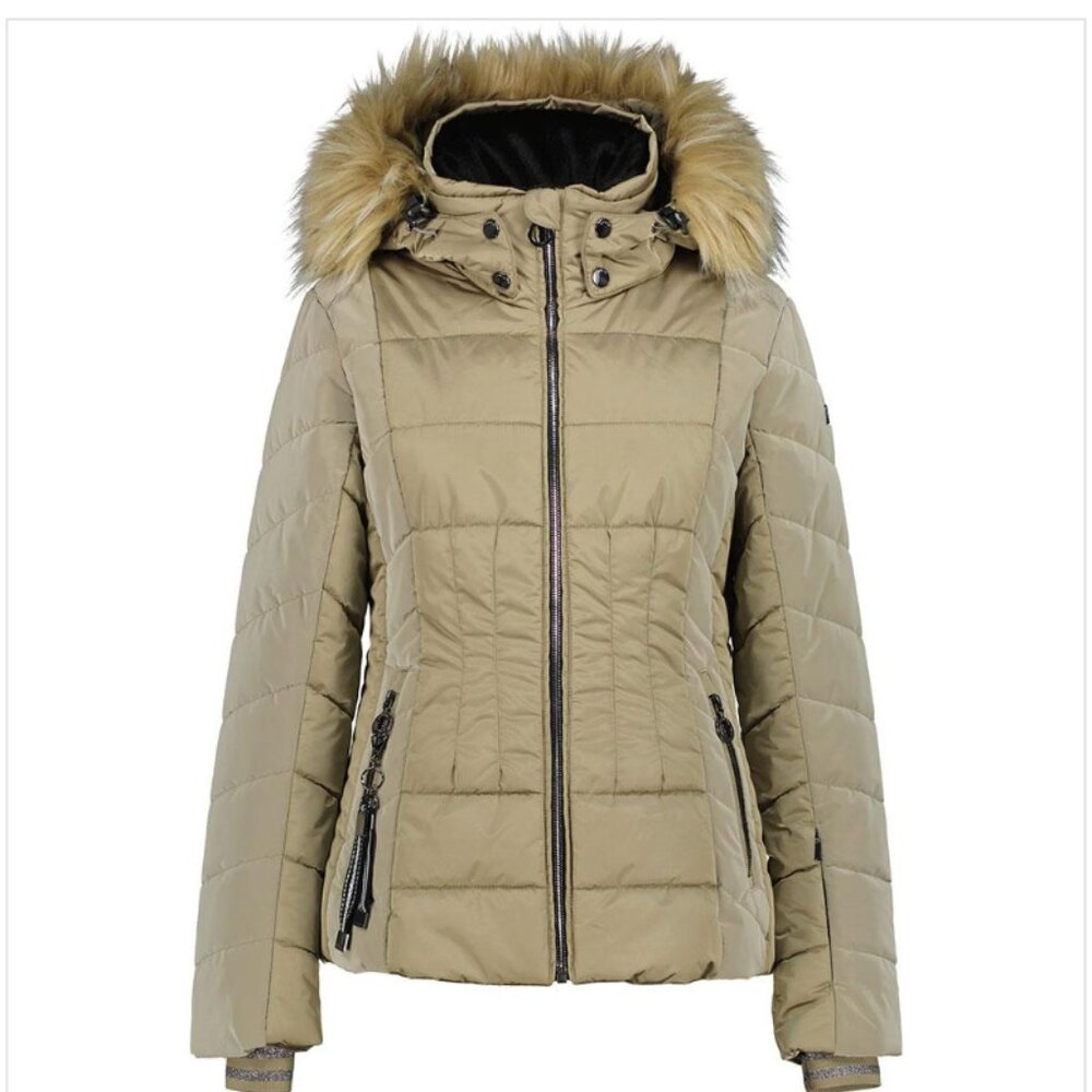 LUHTA Womens Tan/Gold Insulated Ski Jacket L/40, never worn